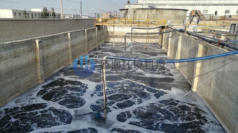 阿克蘇泰源紙業(yè)丨15kw潛水攪拌曝氣機使用現場